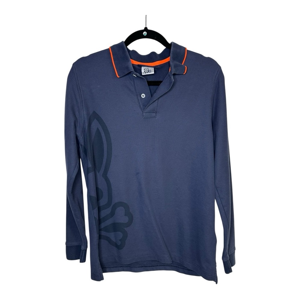 Psycho Bunny‎ Mens Longsleeve Polo Shirt Blue Size 4 (Small) 
Flaws